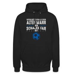 Spreadshirt Schalke Fan Alter Mann Fußball Geschenk Gelsenkirchen Unisex Hoodie, XL, Schwarz von Spreadshirt