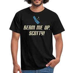 Spreadshirt Star Trek The Original Series Beam Me Up, Scotty! Männer T-Shirt, L, Schwarz von Spreadshirt