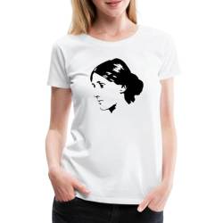 Spreadshirt Virginia Woolf Portrait Frauen Premium T-Shirt, S, Weiß von Spreadshirt