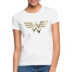 Spreadshirt Wonder Woman 1984 Logo Classic Gold Frauen T-Shirt, M, Weiß von Spreadshirt