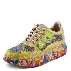 Spring Step L'Artiste Cafffey Damen-Sneaker, mehrfarbig, einzigartige, energetische Muster, Lime Green Multi, 35.5/36 EU von Spring Step L'Artiste