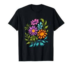 Damen Blumen Botanical Floral Graphic T-Shirt von Spring Summer Cottagecore Bohemian Boho Aesthetic