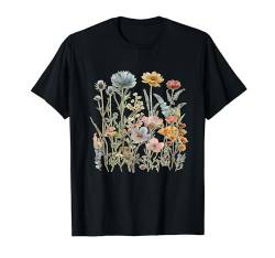 Damen Wildblumenstrauß, botanisches Blumenmuster, Vintage-Grafik T-Shirt von Spring Summer Cottagecore Bohemian Boho Aesthetic