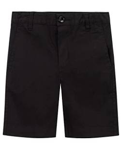 Spring&Gege Jungen Chino Shorts Baumwolle Kurze Hose Sommer Shorts für Kinder, Schwarz, XXL(13-14 Jahre/164-170) von Spring&Gege
