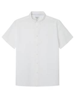 SPRINGFIELD Herren Short-Sleeved Linen Shirt Hemd, White, L von Springfield