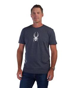 Spyder Herren Carve S/S Heather Tee T-Shirt, Marineblau, meliert, Mittel von Spyder