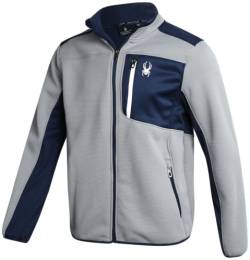 Spyder Herrenjacke, durchgehender Reißverschluss, weiche Encore-Fleece-Jacken für Herren, leichte Herrenjacken mit Brusttaschen (S-XL), Zinn, Small von Spyder