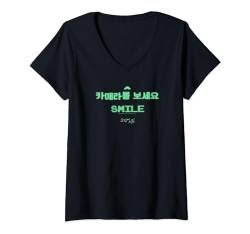 Squid Game Coded Smile Text T-Shirt mit V-Ausschnitt von Squid Game