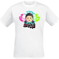 Squid Game Trikot - Cartoon Doll - S bis 3XL - für Männer - Größe L - weiß  - Lizenzierter Fanartikel von Squid Game