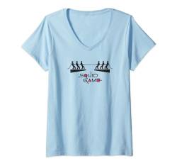 Squid Game Tug Of War Silhouette Logo T-Shirt mit V-Ausschnitt von Squid Game