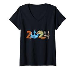 Damen Star Wars Celebration of 2024 Galactic Art T-Shirt mit V-Ausschnitt von Star Wars