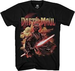 STAR WARS Darth Maul Dark Zabrak Sith Jedi T-Shirt(Black,2XL) von Star Wars