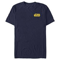 STAR WARS Herren Besticktes junges, kurzärmelig T-Shirt, Marineblau Logo, Groß von Star Wars