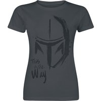 Star Wars T-Shirt - The Mandalorian - This Is The Way - S bis XXL - für Damen - Größe XL - graphite  - Lizenzierter Fanartikel von Star Wars