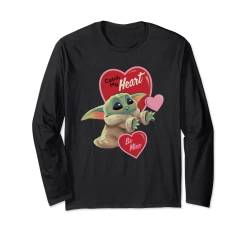 Star Wars The Mandalorian Grogu Be Mine Valentine Langarmshirt von Star Wars