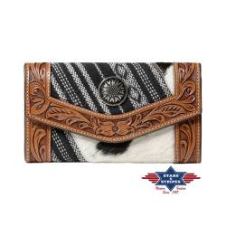 Hochwertige Damen Geldbörse aus handpunziertem Rindsleder - Wallet 04 von Stars & Stripes