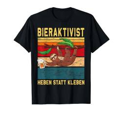 "Bieraktivist Heben statt Kleben" - Bier Party Sauf Spruch T-Shirt von Statement & Witzige Bier Sprüche & Geschenke