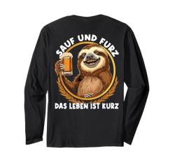 "Sauf und furz das Leben ist kurz" - Lustiges Bier Sauf Langarmshirt von Statement & Witzige Bier Sprüche & Geschenke