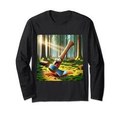 Fantasy Cute Wood Axt Forest Langarmshirt von Steampunk Cool Vintage Creations