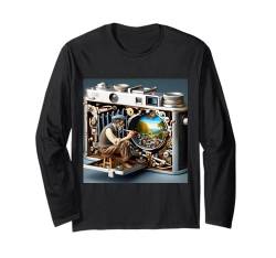 Fantasy Süße Kamera Malerei Landschaft Langarmshirt von Steampunk Cool Vintage Creations