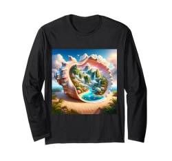 Fantasy Süße Muschel versteckte Landschaft Langarmshirt von Steampunk Cool Vintage Creations