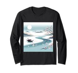 Fantasy-niedlicher japanischer Flussblick Langarmshirt von Steampunk Cool Vintage Creations