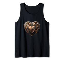 Steampunk Herz Vintage Kunst Männer Frauen Kinder Retro Tank Top von Steampunk Designs