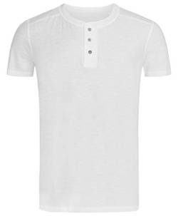 Stedman Original Premium Henley-T-Shirt mit Knöpfen für Herren; Aus Weichem Flamm-Garn (Slub-Garn), White, XXL von Stedman