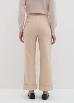 Stefanel - Cropped Hose aus Stretch-Twill, Damen, Hellbeige von Stefanel