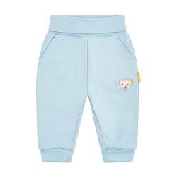 Steiff Jogginghose EU Größe 80 Powder Blue, French Terry Baby Leggings, Sweatpants aus Baumwolle, Jogging Hose für Babys, Bequeme weiche Freizeithose, ideal als Spiel & Schlafhose, waschmaschinenfest von Steiff