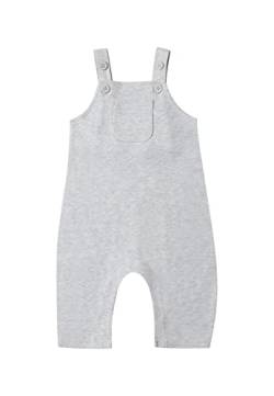 Stellou & friends Baby-Kleidung Latzhose Jungen & Mädchen, Kinder Overall-Strampler, newborn Anzug, Jumpsuit, baby erstausstattung neugeborene, aus 100% Baumwolle- Hellgrau, Gr. 50/56 von Stellou & friends