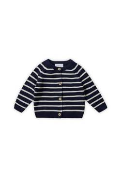 Stellou & friends CardiganStrickjacke für Baby & Kleinkind mit Knöpfen in HolzOptik, Mädchen & Jungen Hochwertige Kleidung aus 100% Baumwolle, Perfekt für Herbst & Winter 50/56 Navy Stripes von Stellou & friends