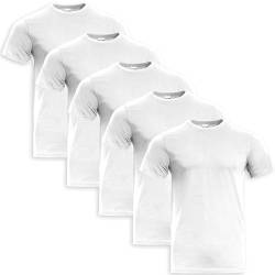 Naos 5er Packung Einfarbige T-Shirts Herren Weiss XL von Stenso