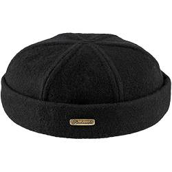 Sterkowski Docker Mütze | Wolle Beanie Kappe für Herren und Frauen | Docker Cap Leon der Profi Beanie Herren Fahrrad Mütze Kapitänsmütze Herren Wintermütze Herren Outdoor Hut 56 cm Schwarz von Sterkowski