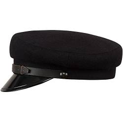 Sterkowski Maciejowka Model 1 Mütze | Wolle Schirmmütze für Herren und Frauen | Schirmmütze Herren Elbsegler Mütze Herren Schirmmütze Damen Chauffeur Mütze Visor Cap Damen 54 cm Schwarz von Sterkowski