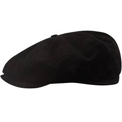 Sterkowski Shelby Mütze | 100% Baumwollkord Schiebermütze für Herren | Schiebermütze Herren Schirmmütze Herren Ballonmütze Herren Gatsby Mütze Paperboy Cap Newsboy Cap Schwarz 62 cm von Sterkowski