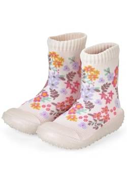 Sterntaler Adventure -Socks Blüten für Mädchen - Kindersocken mit Gummisohle - Adventure Socks mit Motiv - ecru, 26 von Sterntaler