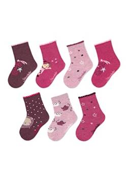 Sterntaler Baby - Mädchen Baby Socken Söckchen 7er-pack, Rosa, 18 von Sterntaler