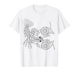 Sternzeichen Krebs zum bemalen & ausmalen für Kinder T-Shirt von Sternzeichen T-Shirt zum bemalen für Kinder