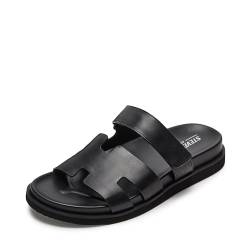 Steve Madden Herren Maiven Sandale, Schwarz Leder, 42 EU von Steve Madden