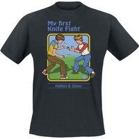 Steven Rhodes T-Shirt - My First Knife Fight - S bis 4XL - für Männer - Größe L - schwarz von Steven Rhodes