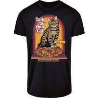 Steven Rhodes T-Shirt - Talk To Your Cat - S bis 4XL - für Männer - Größe S - schwarz von Steven Rhodes