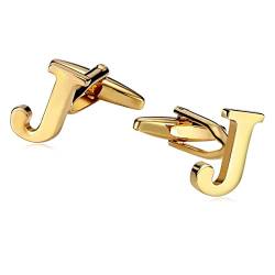 Herren Manschettenknöpfe Herren, Manschettenknöpfe Gold Buchstabe Edelstahl Cufflinks Alphabetbuchstabe J Schmuck Geschenk von Stfery