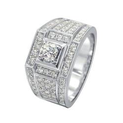 Stfery Eheringe 585 Weißgold Ringe für Frauen 0.3ct Rund Natürlicher Diamant Bandring Herren von Stfery