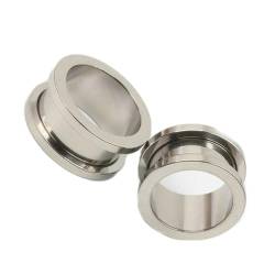 Stfery Ohr Tunnel 18mm, 2 Stk Edelstahl Ohr Plugs Silber Silber Reifen Ohr Flesh Tunnel von Stfery