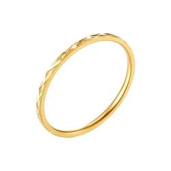 Stfery Titanringe Damen, 1.2mm Ring Gold Thin Geometrisch Rhombus Breit 1.2mm Verlobungsring Frauen von Stfery