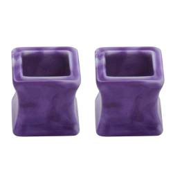 Stfery Tunnel Plug Ohr 14mm, 2 Pcs Ear Tunnel Set Acryl Lila Weiß Hohl Quadrat Ohrringe Plugs Damen von Stfery