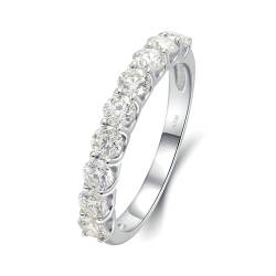 Stfery Weißgold 750 Ring Verlobungsring Ringe für Frauen 0.9ct Rund Natürlicher Diamant Ringe Damen Modeschmuck von Stfery