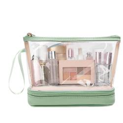 Durchsichtige Make-up-Tasche, durchsichtige Reise-Kulturtasche - Reisetasche Schminktaschen - Wasserdichter Make-up-Aufbewahrungsorganisator, Kulturbeutel mit großem Fassungsvermögen, Make-up-Koffer f von Stibtmr