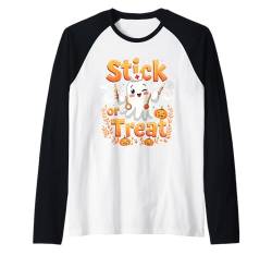 Stick Or Treat Lustiger Geist Stillen Halloween Kostüme Frauen Raglan von Stick Or Treat Ghost Nurse Halloween Nursing tees